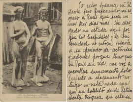Postal: Statues d'Adam et Eve (XIV siècle)