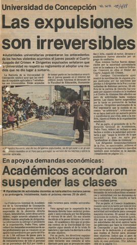 "Las expulsiones son irreversibles"