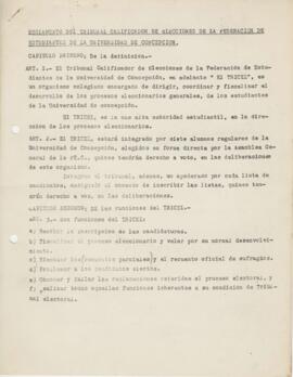 Reglamento del Tribunal Calificador de Elecciones de la Federación de Estudiantes de la Universid...