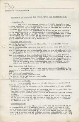Documento de discusión por curso previo III Congreso FEC