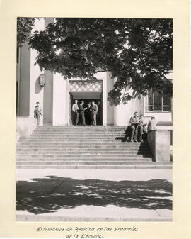 Estudiantes en las graderías del  Arco de Medicina.