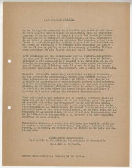 A LA OPINIÓN PÚBLICA