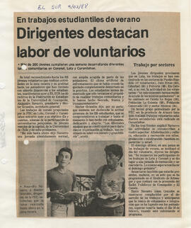 "Dirigentes destacan labor de voluntarios"