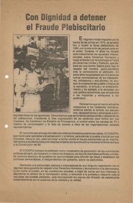 Con dignidad a detener el Fraude Plebiscitario