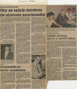 "En Universidad penquista: Hoy se sabría nombres de alumnos sancionados"