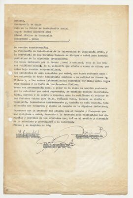 Señores, Gendarmería de Chile [Carta]