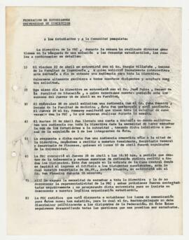 A los estudiantes y la comunidad penquista