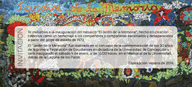 Invitación inauguración mosaico Jardín de la Memoria