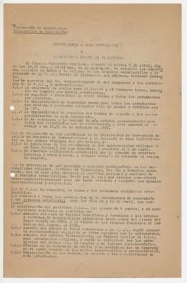 Convocatoria a paro estudiantil y resoluciones frente al plebiscito