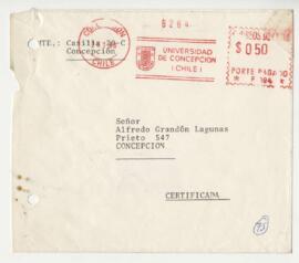 Sobre: Señor Alfredo Grandón Lagunas